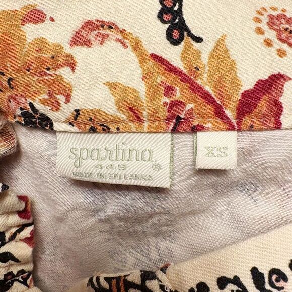 Spartina Catrina Denim Dress in floral Linden Thistle Stripe Women’s Size XS - Picture 11 of 11